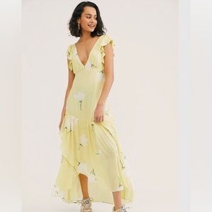 Free People waterfall yellow maxi dress